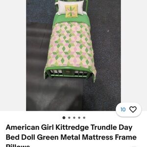American Girl Green and Pink Doll Bed